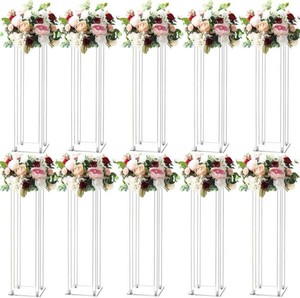 $161 31.5inch 10 Set Acrylic Flower Vase Column Stand Wedding Flower vase Wedding Centerpieces for Tables