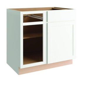 $209 Concepts 30 W x 34-12 H x 24 D Lanston White Reversible Blind Kitchen Corner Base Cabinet