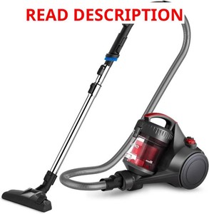 $170 Eureka Bagless Canister Vacuum Cleaner, Lightweight Vacuum for Home, Red  NEN110D WhirlWind, Lightweight, Power Suction,  82 dBA. HEPA, 2.5L Dust Container, 2-in-1 Vac for Hard Floors, Carpets