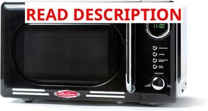 Nostalgia Retro Compact Countertop Microwave Oven - 0.7 Cu. Ft. - 700-Watts with LED Digital Display - Child Lock - Easy Clean Interior - Black