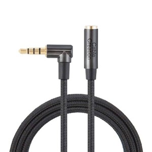 CableCreation 3.5mm Headphone Extension Cable 10FT3m, TRRS Audio Stereo Jack, Right Angle Auxiliary HiFi with Silver-Plating Copper, 24K Gold Plated (Microphone) for Car Stereos, Speaker