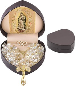 $40 Lazo Para Boda, Wedding Lasso with Heart Box for Ceremony Gift, Lazos Para Boda Catolica,Crystal Rosary with Unity Cross for Wedding Ceremony,Lazo De Bodas Para Los Novios,Mexican Weddings Rope