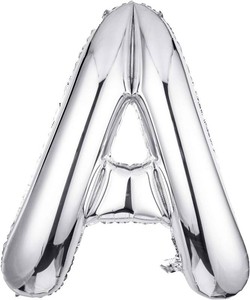 Single Aluminum Hanging Foil Film Silver Letter Balloons A 40 Inch  for Baby Shower, Wedding Anniversary, Graduation, Birthday Party Decoration