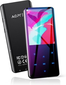 $40 AGPTEK 64GB MP3 Player with Bluetooth, A19 2.4 Curved Screen Music Player  Portable, Lossless Sound with FM Radio, Voice Recorder, Supports up to 128GB, Black