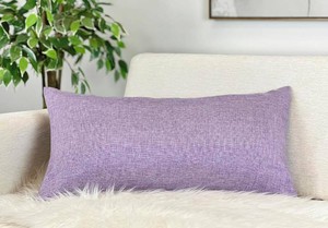 Aiking Home Imitation Burlap Lumbar Pillow Cover 14x26 Inch Vintage Faux Linen Rustic Natural Look, 1 Piece Elegance Farmhouse Style Accents Pillow Case for Indoor Use, Lavender