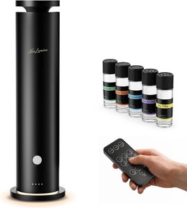 $76 Waterless Diffuser Pro with 5 Scent Oils, Luxury Hotel-Class Essential Oil Diffuser Aromatherapy Machine with 1500 Sq Ft Cover, 6 Mist, 4.06Oz Diffusers for Home Large Room Hotel SPA - Black