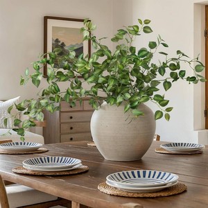 $21 5PCS Artificial Eucalyptus Leaves Stem Plants for Spring Decor, 32.7 inch Fake Leaves Greenery Branches Green Shrubs Silk Faux Foliage DIY Stems for Festival Home Kitchen Farmhouse(Green)
