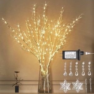 $40 Lighted White Twig Branches 32IN 200 LED Fairy Lights Plug in with Timer and Dimmer, Artificial Tree Branch with Lights for Holiday Xmas Home Decoration Indoor Outdoor Decor