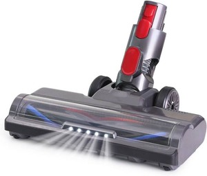 $33 Laymi Hardwood Floor Attachment for Dyson V7 V8 V10 V11 V15 Vacuum Cleaners with LED Headlights, V Shape Turbo Bristle Roller Brush Cleaner Head Replacement Parts