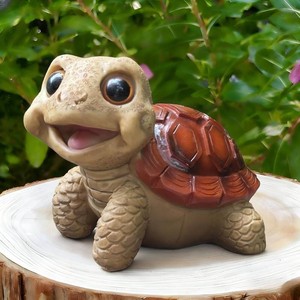Whimsical Turtle Garden Statue   Outdoor Decor for Yard, Patio, Backyard & Balcony, Fairy Garden Accessories & Ornament, Ideal Birthday for Women, Mom, Men(Red)