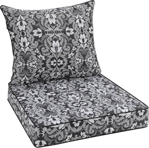 $59 Favoyard Outdoor Deep Seat Patio Cushions Set, 24 x 24, Rainproof, Garden  Fade Resistant, Removable Bottom & Back Cushion, Tie Straps for Patio Furniture, Rocking Chair, Sofa Couch, Gray Floral