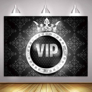 Fantasy Silver VIP Crown Backdrop Sweet 16 Birthday Party Photography Background Props Vinyl Photography Video Backdrop (10x7 ft)