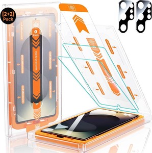 $24 TOP 9H 22 Packs for Samsung Galaxy S25 Ultra Screen Protector 6.9  With Camera Lens Protector Auto-Dust Removal&100% Fingerprint Unlock HD Tempered Glass 10X Military Protection, Zero-Bubble