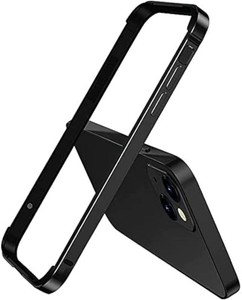 New Aluminum Frame Metal Bumper Frame Slim Hard Case Cover for iPhone13 Pro Max, Metal Frame Armor with Soft Inner Bumper, Raised Edge Protection (Black, for 6.7 iPhone 13 Pro Max)