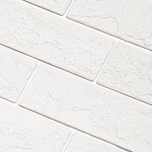 Old Town White Faux Brick Wall Tiles, 2 Pieces 3D Thin Brick Veneers