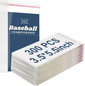 Lewtemi 300 Pcs Graded Card Sleeves Resealable Team Bags for Trading Cards Baseball Sports Slabs Holders Plastic Collectible Slabs Protection,3.5 x 5.5