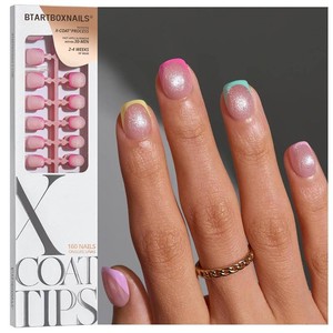 $45 BTArtboxnails XCOATTIPS Pastel French Press On Nails, XS Squoval, Cat Eye  Lamp-Curable 4-Week Wear, Salon Quality Value at Home, Natural Nail Look, Easy-to-Apply for Beginners, 160ct Nail Tips Only