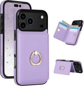 $27 LOHASIC for iPhone 17 Pro Max Case Wallet with Card Holder, 360  Rotation Ring, RFID Blocking, 5 Card Slots, PU Leather 6.9 Cover for Apple 17 Pro Max Men Women, Light Purple