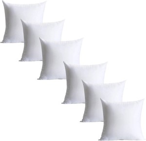 $27 Calibrate Timing 18 x 18 inches Pillow Inserts, Set of 6 Hypoallergenic Brushed Microfiber Liner Down Alternative Filled Square Cushion Throw Pillow