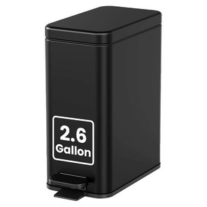 $38 Cesun 2.6 Gallons Small Bathroom Trash Can with Lid Soft Close, Black  Removable Inner Bucket, Small Stainless Steel Garbage Can for BedroomOffice, Hands-Free Step Pedal, Fingerprint-Resistant