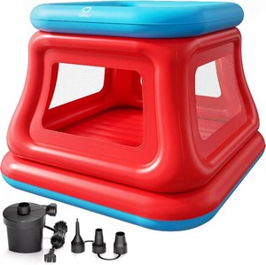 $50 QPAU Inflatable Bounce House for Kids 3 6, Large Bounce House for 2 4 Kids, 3-in-1 Kids Trampoline & Ball Pit,