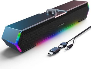 $24 LENRUE G11 Computer Speakers for Desktop, Touch Lights PC Speakers with Surge Clear Sound, USB CUSB Powered, AUX Audio for Computer Desktop PC Laptop Desk