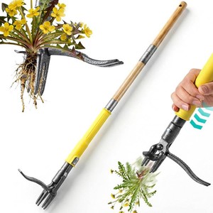 $21 Weed Puller Tool Stand Up with Slide-Release Ejection, Reinforced Steel Weeder with 3-Section Long Handle, No-Touch Cleaning for Lawn & Garden, Heavy Duty No Bend Weeding Tool for Dandelions, Thistles