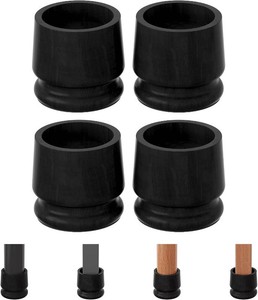 $38 TQVAI Large Bed Risers Heavy Duty, 4 H(Inner 3 H), 2200 LBS Loading Capacity, Anti-Fall Edge, 4 Pack Wooden Bed Lifts Risers with Non-Slip Pads for King Queen Twin Full Bed Frame, Black