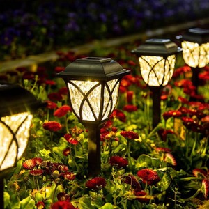 $28 GIGALUMI 6 Pack Solar Lights Outdoor Waterproof, LED Solar Garden Lights  Outdoor Decorations, Garden Decor for Yard, Patio, Landscape, Planter, Walkway (Warm White)
