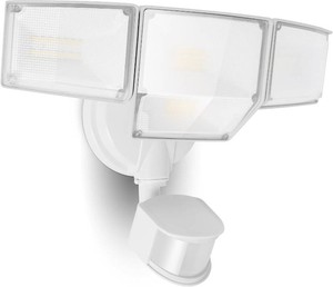 $44 LUTEC 80W 9000LM LED Security Light Hardwire Motion Sensor Outdoor Lights, 4 Head LED Flood Lights Outdoor 5000K Daylight, IP65 Waterproof, Motion Detected Lights for Outside, Garage, Yard (White)