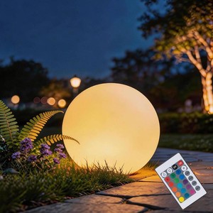 $40 Solar Globe Lights Outdoor, 8 Inch RGB Solar Ball Light with Remote Control  16 RGB Colors & 4 Light Modes, USB & Solar Dual Charging, IP65 Waterproof, Auto OnOff, Garden Yard Decor, Gifts for Women