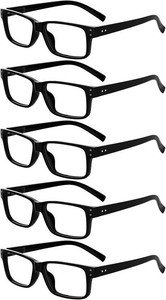 Eyekepper 4.0 Reading Glasses Men, Readers for Women, 5pack Black Frame  Mens Womens Reader Eyeglasses, Retro Cheaters, All-Day Comfort Spring Hinges, Scratch Resistant for WorkCrafts