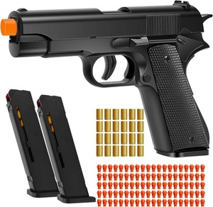 Soft Bullet Toy Gun with Shell Ejecting,Gun Fidget Toy with 100 Soft Bullets, 24 Shells and 2 Magazines,Education Toy Model,Christmas Birthday Gifts