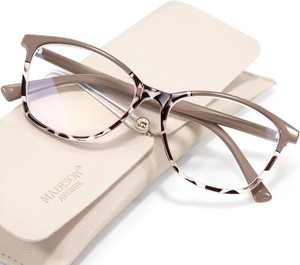 Madison Avenue Square Vintage TR90 Blue Light Blocking Reading Glasses for Women, Computer Readers Eyeglasses