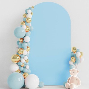 $21 7.2FT Arch Backdrop Cover Dusty Blue Arch Covers Strethy Backdrop  Spandex Fitted Balloon Arch Cover Round Top Chiara Backdrop Cover for Wedding Birthday Party Ceremony Baby Shower Decor
