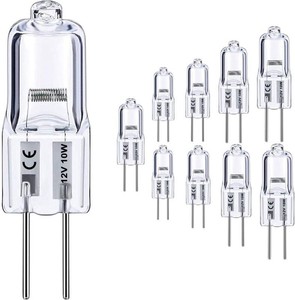 Vinaco G4 Halogen Bulb 12V 10W 2800K Warm White for Cabinet Lighting  10PCS, 150LM High Output, NO Flicker, High CRI100, Long Lasting Dimmable G4 Bi-pin Base, for Chandelier, Landscape Lighting