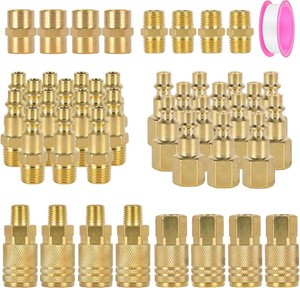 $23 45pcs Air Hose Fittings Quick Connect Hose Fittings Npt 14 Air Hose Fittings Air Compressor Fittings Air Tool Fittings Air Compressor Accessories Air Coupler And Plug Kit Industrial Grade MD Type