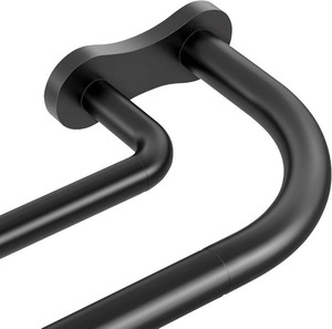 $30 Wrap Around Blackout Double Curtain Rod, 34-92 Inch, Black  Adjustable Heavy Duty Rod, 40 lb Capacity, Spliced Design, Aluminum Brackets, Heat Insulation Light Blocking, Easy to Install