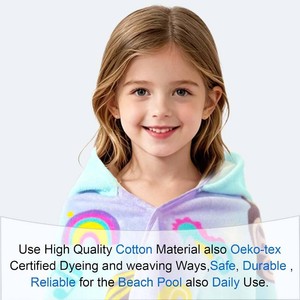 $31 VOOVA & MOVAS Mermaid Kids Hooded Towels Age 3-8,100% Cotton,Absorbs Fast  50x30,Pool, Beach & Bath,Gift Idea,Comfort&Thick,Machine Washable and Durable,Wearable,Safe Materials,Indoor & Outdoor