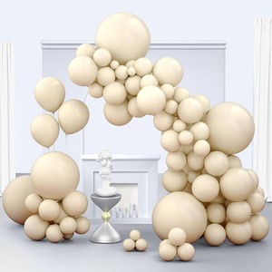 Beige Balloons, 150 pcs Different Sizes Pack of 18 Inch 12 Inch 10 Inch 5 Inch BLUE Balloons for Balloon Garland Balloon Arch as Birthday Party Wedding Decorations (stock photos for illustration purposes)