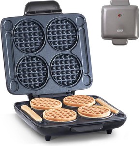 $42 Dash Multi Mini Waffle Maker, Makes 4 Waffles at Once, Graphite  Small Waffle Iron for Families, Kids Breakfast Sandwiches, Waffle Sticks, Chaffles & Hash Browns, Nonstick
