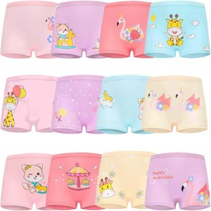 JackLoveBriefs Girls Cotton Underwear with 12 Packs Toddler Boyshort Panties size Med