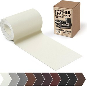 Leather Repair Patch, Self Adhesive Leather Repair Tape Kit Cream  3x60In Vinyl Repair Kit for Furniture, Couch, Sofa, Office, Car Seats, Car Interior (Beige WhiteCream)
