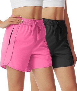 $25 Womens Athletic 5 Inch Running Shorts with Zipper Pockets High Waisted Quick Dry Lightweight Workout Gym Shorts size Med