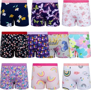 $28 BIG ELEPHANT Girls Underwear 10-Pack, 100% Cotton Boyshort Panties 3T-9Y  Soft Breathable Cotton, Snug Boxer Brief Fit, Wide Waistband, Double-Layer Crotch, Safety Pants for Dresses, School & Sleep