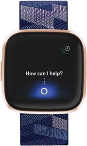 $149 Fitbit Versa 2 Special Edition Health and Fitness Smart Watch with Heart Rate, Music, Alexa Built-In, Sleep and Swim Tracking, Navy and Pink Woven/Copper Rose, One Size (S and L Bands Included), 2.3