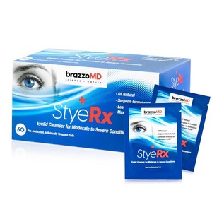 $29 brazzoMD StyeRx Individual Eyelid and Lash Wipes for Stye Relief, Chalazions - Box of 60