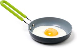 $21 GreenPan Mini Healthy Ceramic Nonstick, 5 Round Egg Pan, PFAS-Free, Dishwasher Safe, Stay Cool Handle, Black