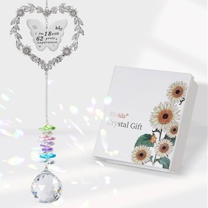 $21 80th Birthday Gifts for Women, Happy 80th Birthday Suncatcher for Her, Thoughtful 80 Bday Crystal Ornament for Wife, Mom, Grandma, Sister, Aunt, Turning 80 Year Old Rainbow Marker