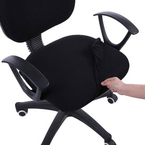 Smiry Office Computer Chair Seat Covers for Desk, Anti-dust Protector  Stretch Jacquard Removable Washable Desk Chair Seat Cushion Protectors, Black
